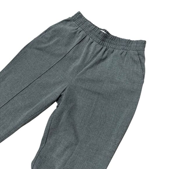 Abercrombie & Fitch Gray Dress Pants with Straight-Leg Cut Pull-On Baggy Trouser - Picture 7 of 14